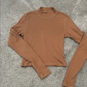 American Eagle Outfitters Rust Long Sleeve Top